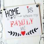 HOME is where my FAMILY is Schild aus Holz