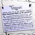 Schild Dekoschild TOILETTENREGELN