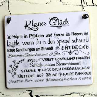 Schild KLEINES GLÜCK 13,5 x 15,5 cm (M)