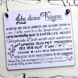 Schild  LEBE DEINE TRÄUME