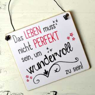 Dekoschild mit Spruch WUNDERVOLLES LEBEN