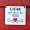 Schild LIEBE geht durch den MAGEN 13 x 13 cm (SAH+D) Holz