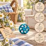 Vintage Möbelknauf WINDRAD blau im Shabby Chic