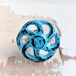 Vintage Möbelknauf WINDRAD blau im Shabby Chic