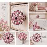 Vintage Möbelknauf ANTIQUE JALI rosa im Shabby Chic