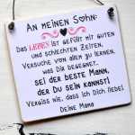 Schild  AN MEINEN SOHN