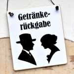 GETRÄNKERÜCKGABE Toilettenschild 13 x 13 cm (SAH+D) Holz