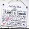 Hochzeitsschild ICH LIEBE DICH Textcollage WUNSCHNAMEN + DATUM 13 x 13 cm (SAH+D) Holz