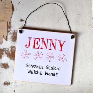 Schild  mit Wunschname und Bedeutung des Namens