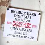 Schild Dekoschild UMGANG mit KRITIK 13 x 13 cm (SAH+D) Holz