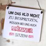 Toilettenschild MÄNNER SITZEN 13 x 13 cm (SAH+D) Holz