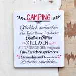 Schild mit Camping Spruch für waschechte Camper
