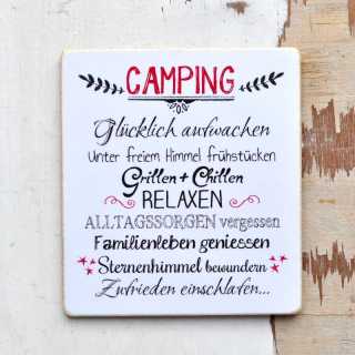 CAMPING-Schild f&uuml;r waschechte Camper 13,5 x 15,5 x 0,4 cm