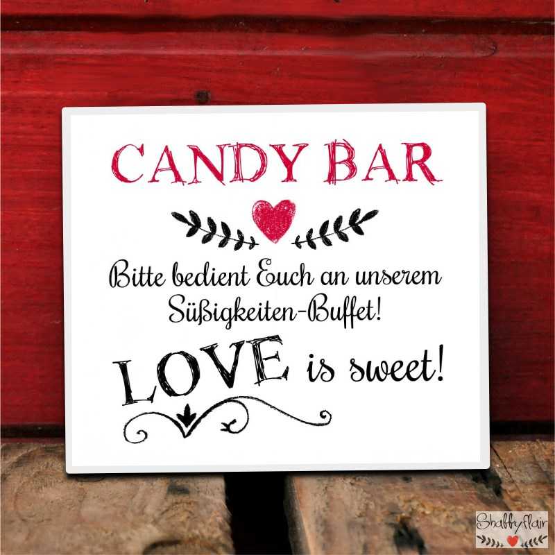 Candy Bar Schilder