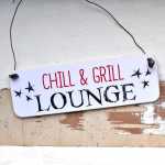 l&auml;ngliches Schild Chill &amp; Grill Lounge Herren...