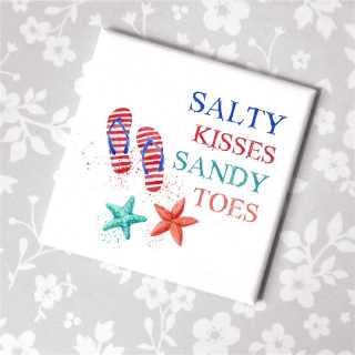 Magnet mit Spruch salty kisses sandy toes