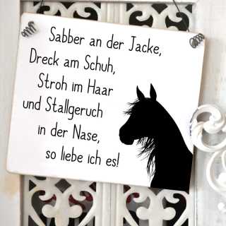 Pferdeschild  SABBER an der JACKE