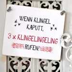 Schild KLINGEL KAPUTT 3 x klingelingeling rufen 13 x 13 cm (SAH+D) Holz