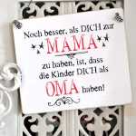Muttertag Schild mit Spruch für Mütter und Omas