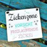 Schild Zickenzone zum Dekorieren fürs Teenager...