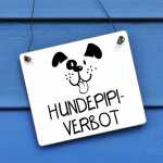 Hundeschild Hundepipi-Verbot aus Alu (wetterfest)