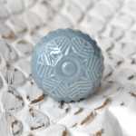 Keramik-Knauf M&ouml;belknopf FLEURI grau (3,4 cm)