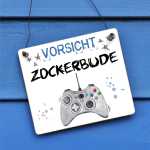 Schild ZOCKERBUDE Zimmerschild für Jugendliche 13 x 13 cm (SAH+D) Holz