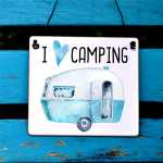 Camping-Schild mit Spruch I love camping