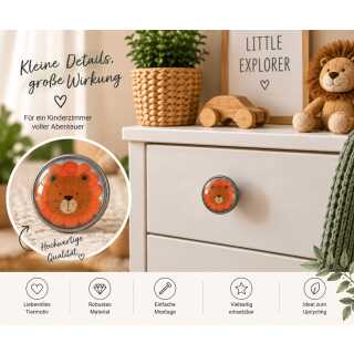 Kinder Möbelknopf mit Tiermotiv fürs Kinderzimmer Löwe