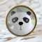 Kinder Möbelknopf mit Tiermotiv fürs Kinderzimmer Pandabär alt Messing brüniert (altgoldener Look)
