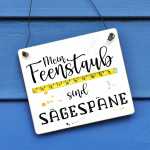 Schild mit Spruch Mein Feenstaub sind Sägespäne 13 x 13 cm (SAH+D) Holz