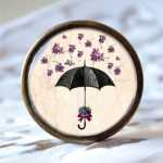Metallknauf M&ouml;belknopf Regenschirm Purple Flower