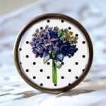 M&ouml;belknopf Metallknauf Hortensie Purple Flower