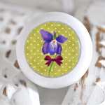 M&ouml;belknauf Holzknauf Lilie Purple Flowers
