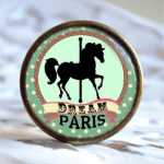 M&ouml;belknauf Metallknauf Karussellpferd Paris Vert alt...