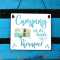 Campingschild mit Spruch Camping ist die beste Therapie 13 x 13 cm (SAH+D) Holz