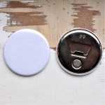 Button mit Spruch Camping macht glücklich Magnet + Flaschenöffner