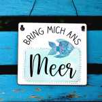 Schild Bring mich ans Meer Small: 11 x 9,5 x 0,4 cm Holz