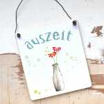 Schild Auszeit 13 x 13 (SAH+D) Holz