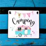 Schild Camping Geschenkidee für Campingfreunde