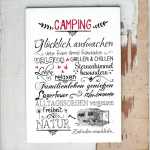 Kunstdruck Camping Wortcollage f&uuml;r Campingfreunde DINA4