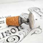 Flaschenkorken mit Spruch save water drink wine alt Zinn brüniert (altsilberner Look)