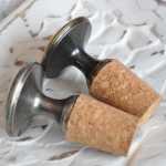 Flaschenkorken mit Spruch save water drink wine alt Zinn brüniert (altsilberner Look)