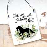 Schild für Pferdefreunde Falls mich einer sucht ich bin im Stall 13 x 13 (SAH+D) Holz
