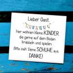 Schuhschild Bitte Schuhe ausziehen - Hier leben Kinder 17...