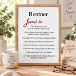Rentner Definition zum Download + selbst ausdrucken Geschenkidee zum Ruhestand
