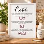 Renter Geschenk Endlich bist Du weg | Geschenk zur Rente, Pensionierung, Renteneintritt, Ruhestand | Last Minute Geschenkideen | PDF Datei