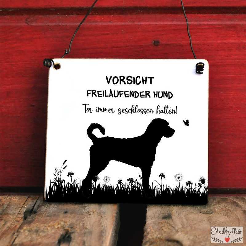 Warnschild „Vorsicht Freilaufender Hund“ – Dobermann, 20x30 Cm, Aluverbund, Wetterfest