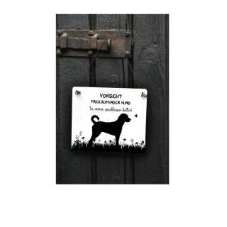 Warnschild „Freilaufender Hund“ – Graviert, Witterungsbeständig, Selbstklebend