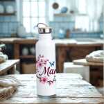 Thermosflasche mit Bambusdeckel Kirschblüte | Mama...